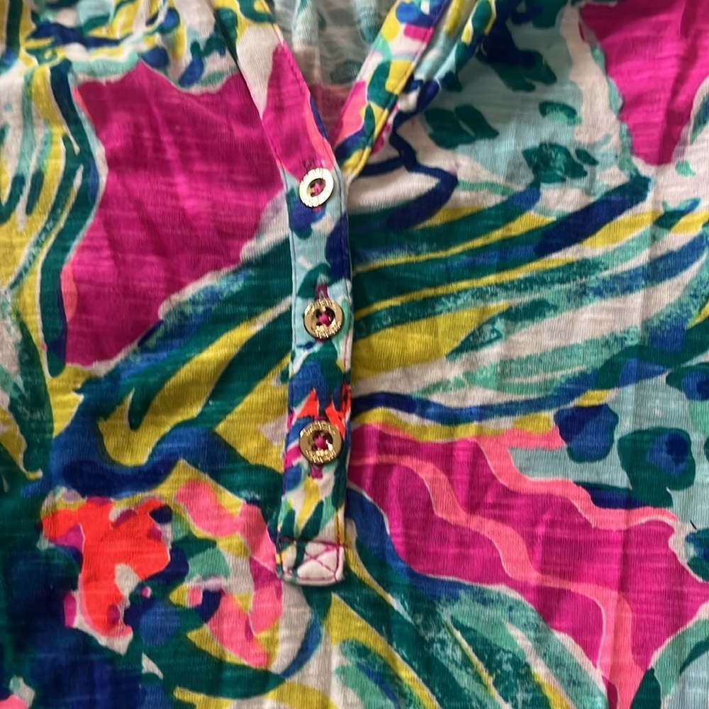 Lilly Pulitzer Pink and Blue Graphic Tank Top - Picture 3 of 3